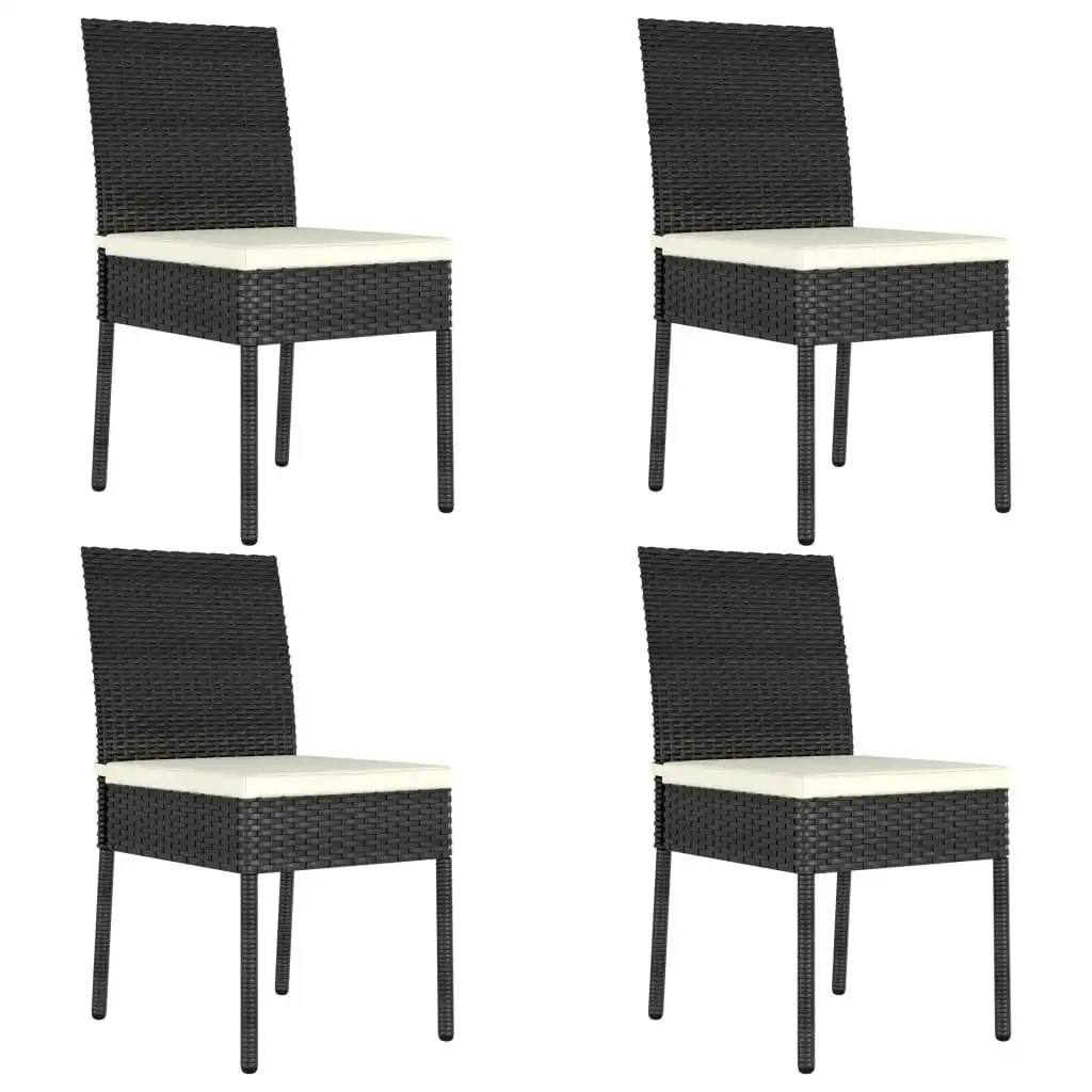 Garden Dining Chairs 4 pcs Poly Rattan Black 315107