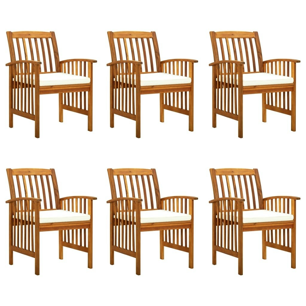 Garden Dining Chairs 6 pcs with Cushions Solid Wood Acacia 3120445