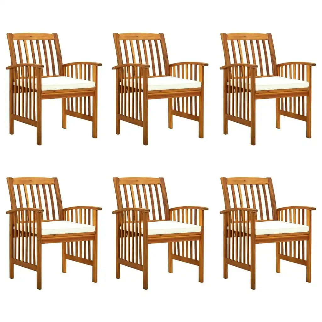 Garden Dining Chairs 6 pcs with Cushions Solid Wood Acacia 3120445