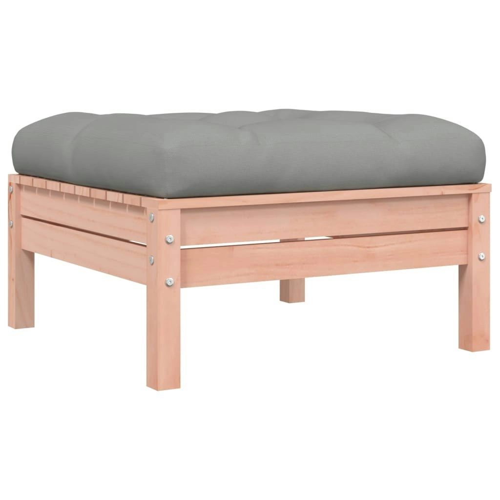 Garden Footstool with Cushion Solid Wood Douglas 838167