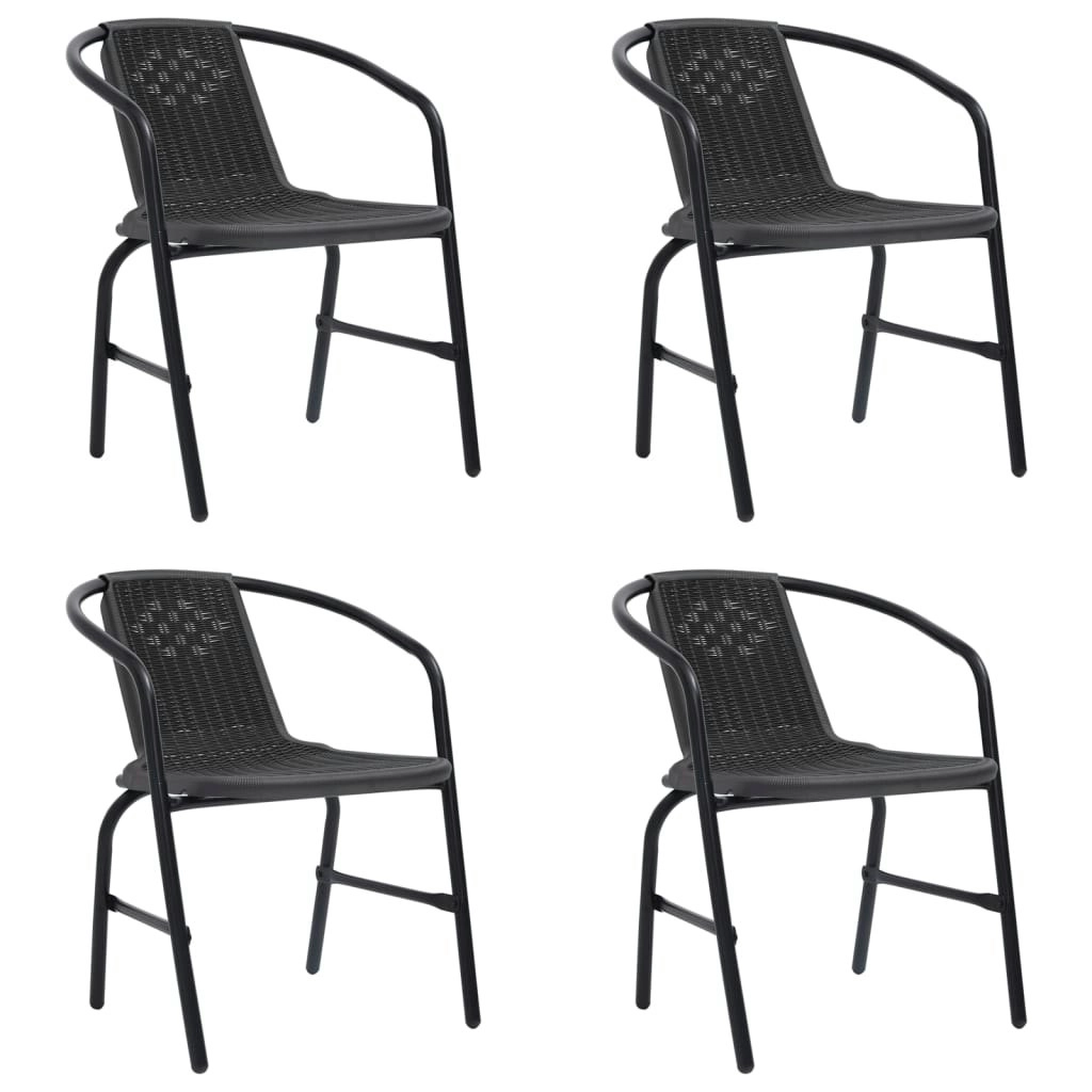 Garden Chairs 4 pcs Plastic Rattan and Steel 110 kg 3107703