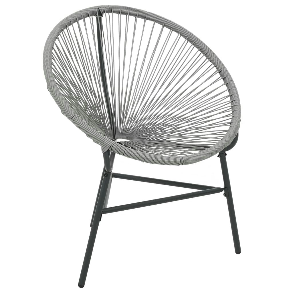 Garden Moon Chair Poly Rattan Grey 44481