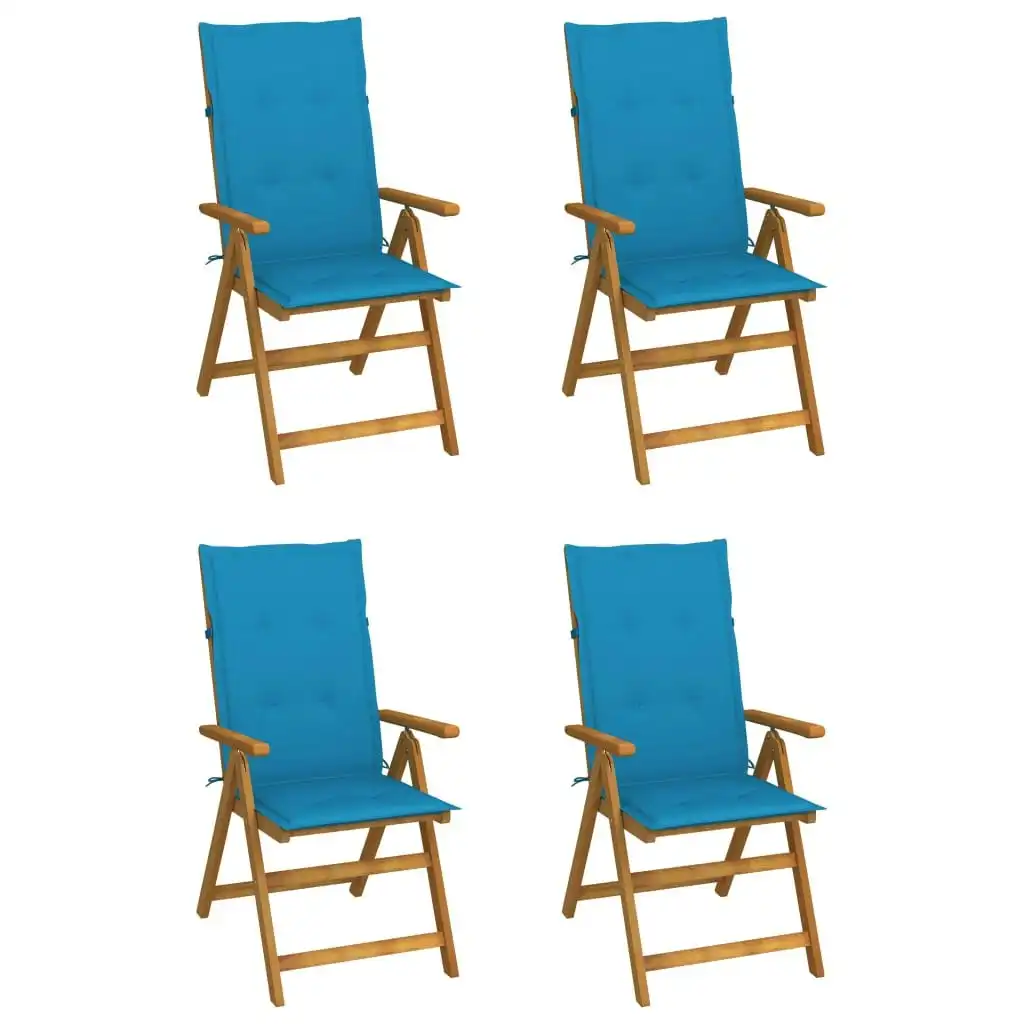 Garden Reclining Chairs 4 pcs with Cushions Solid Acacia Wood 3065351