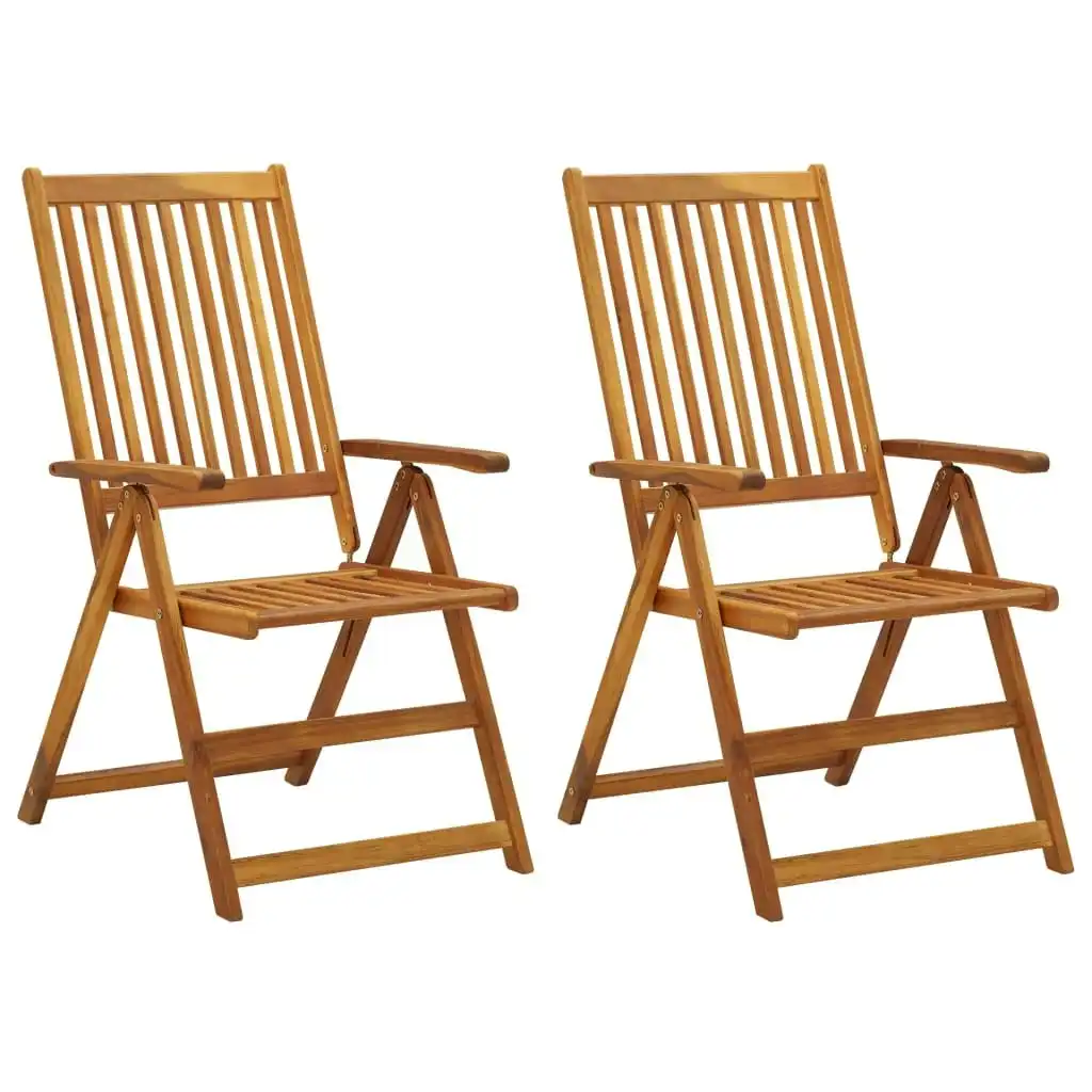 Garden Reclining Chairs 2 pcs Solid Acacia Wood 311846