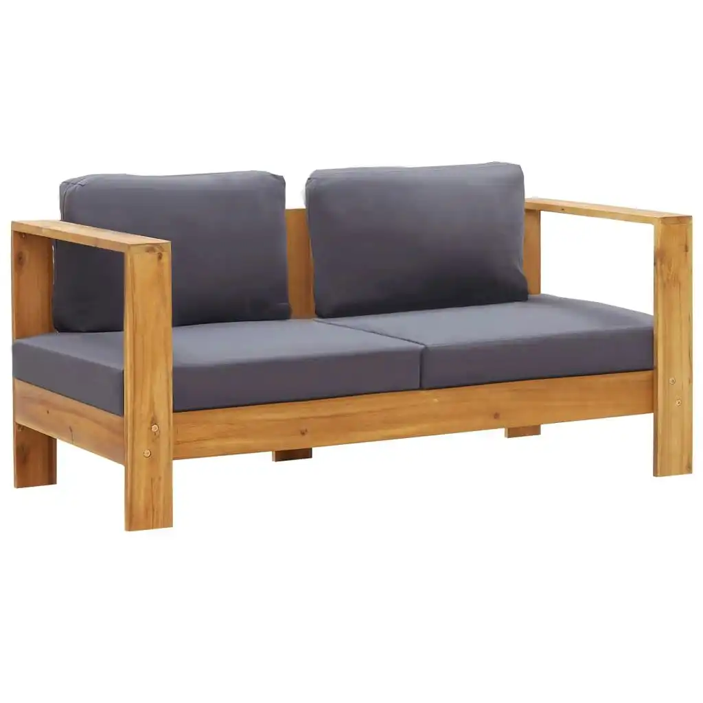 Garden Sofa Bench with Cushions 140 cm Solid Acacia Wood Grey 47276