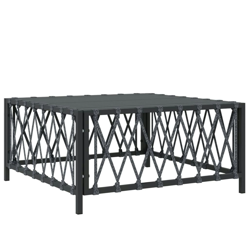 Garden Table Anthracite 70x70x34 cm Woven Fabric 364145