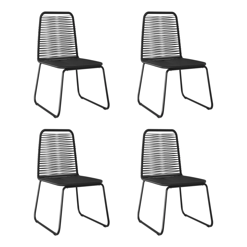 Outdoor Chairs 4 pcs Poly Rattan Black 313112