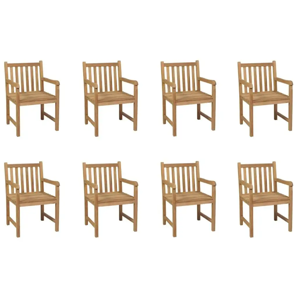 Outdoor Chairs 8 pcs Solid Teak Wood 3073003