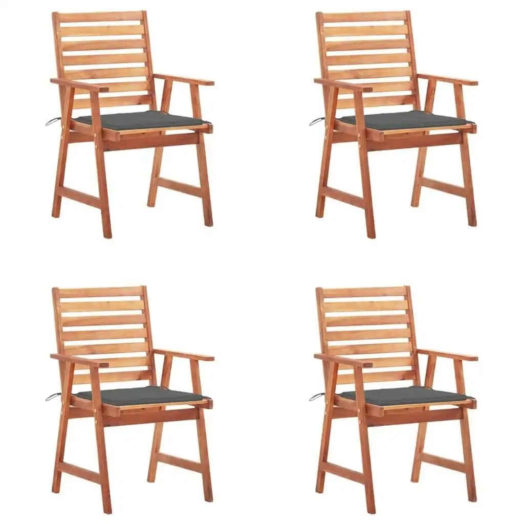 Outdoor Dining Chairs 4 pcs with Cushions Solid Acacia Wood 3078320