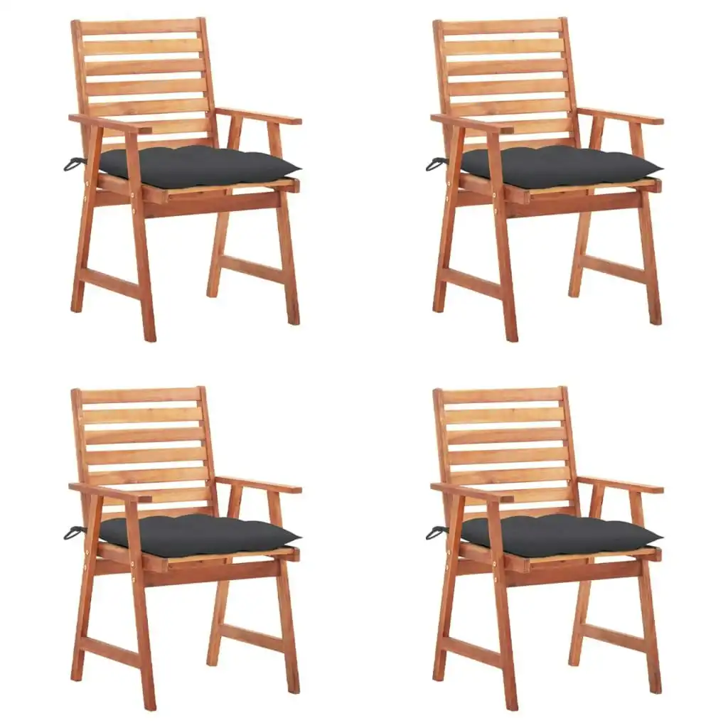 Outdoor Dining Chairs 4 pcs with Cushions Solid Acacia Wood 3078335