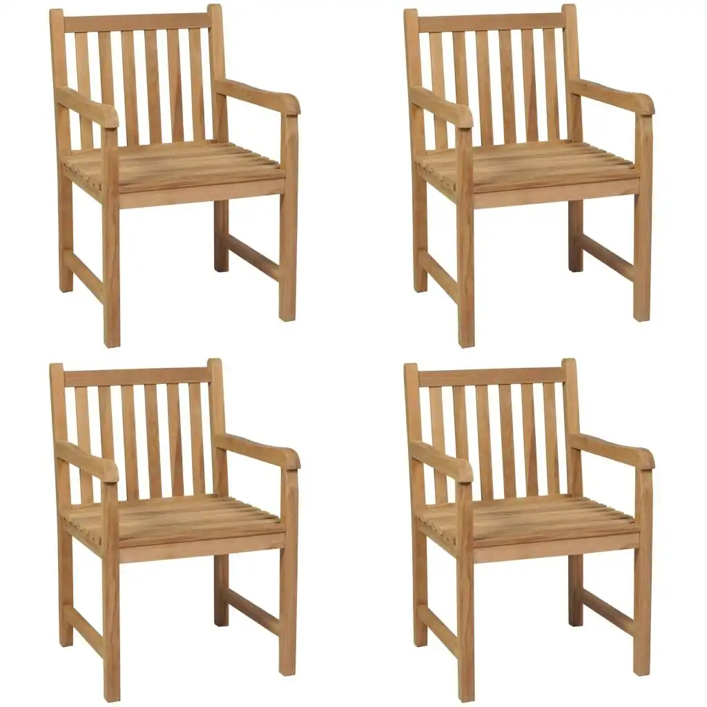 Outdoor Chairs 4 pcs Solid Teak Wood 3073001