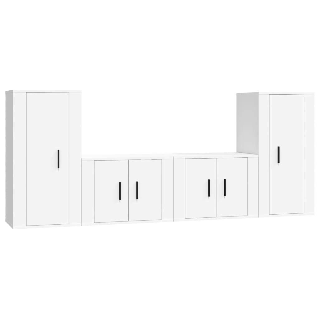 4 Piece TV Cabinet Set White Engineered Wood 3188550