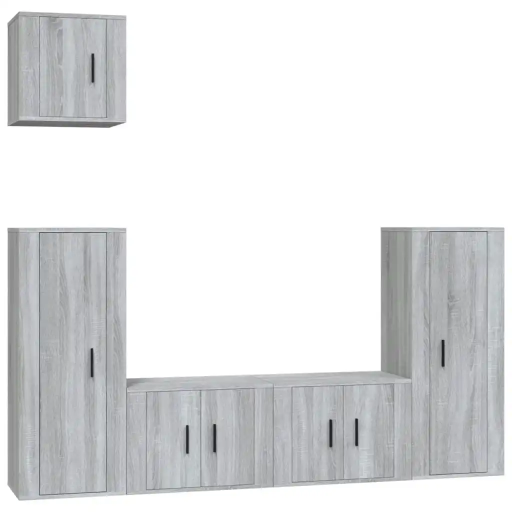 5 Piece TV Cabinet Set Grey Sonoma Engineered Wood 3188788