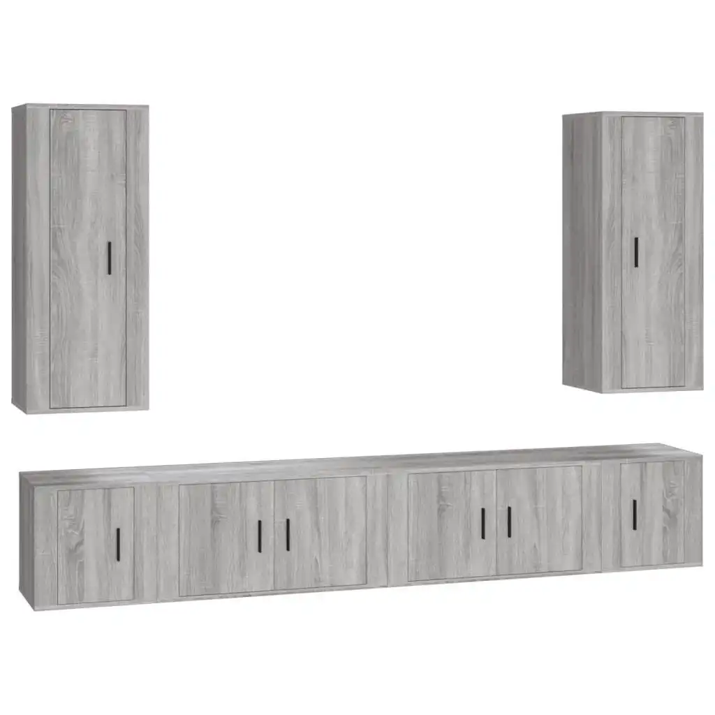 6 Piece TV Cabinet Set Grey Sonoma Engineered Wood 3188844