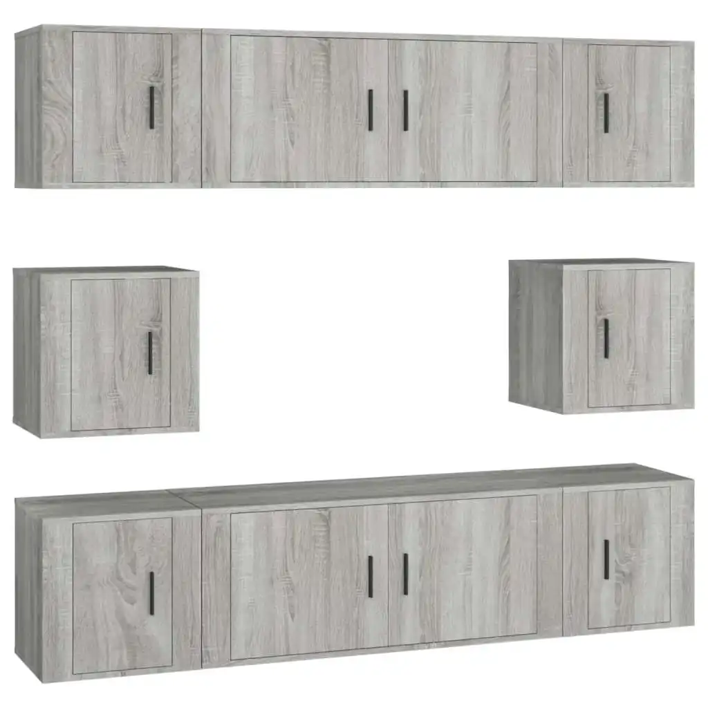 8 Piece TV Cabinet Set Grey Sonoma Engineered Wood 3188676