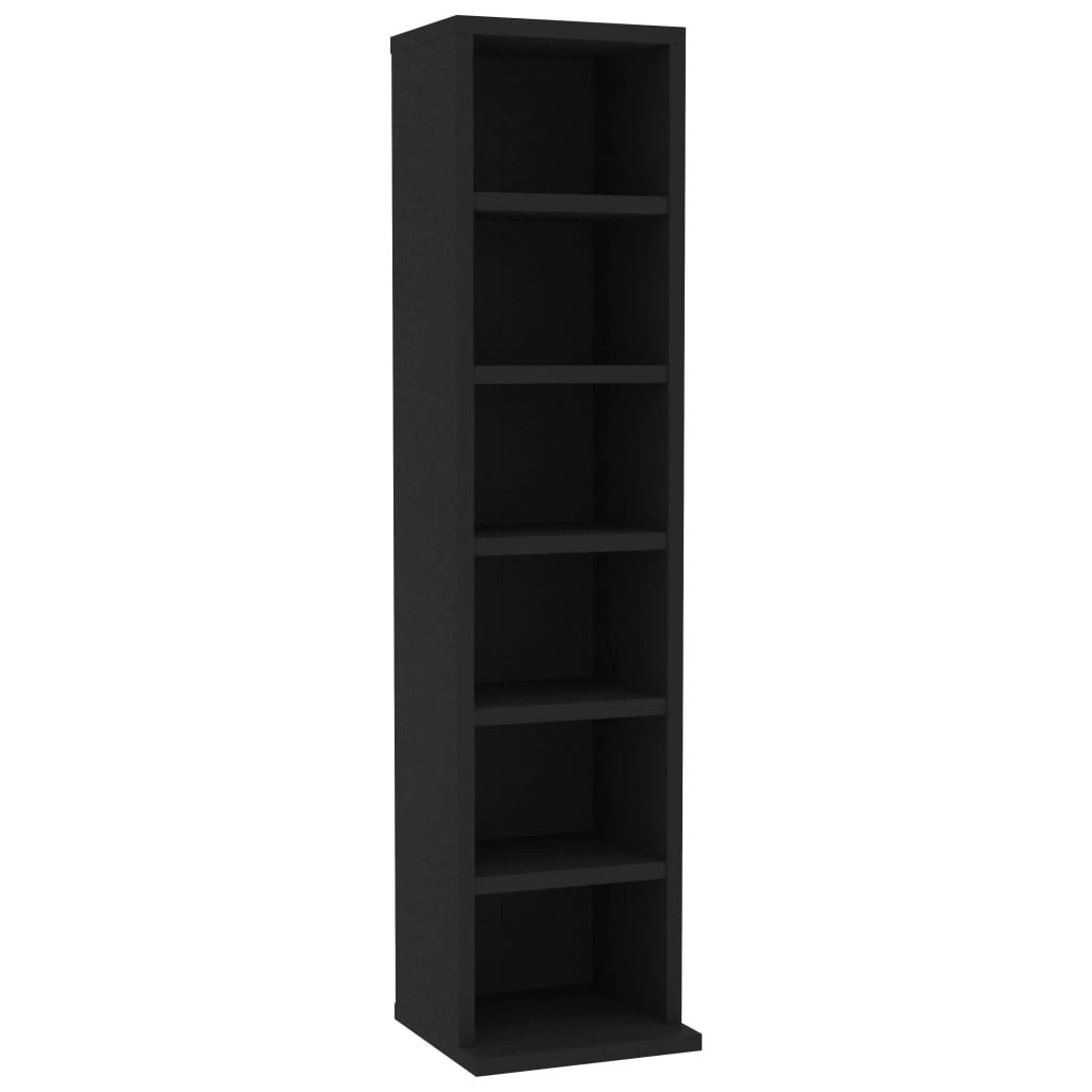 CD Cabinet Black 21x20x88 cm Engineered Wood 800352