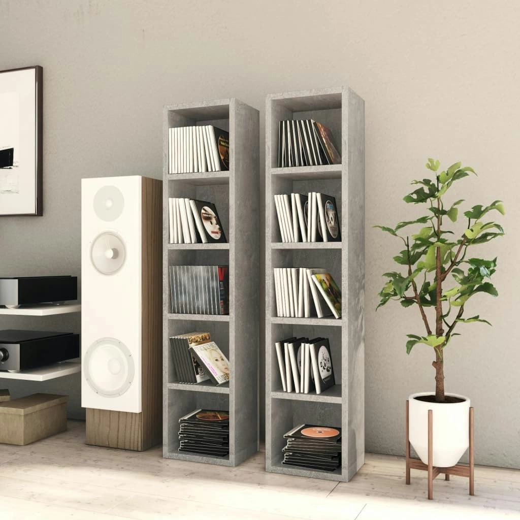 CD Cabinets 2 pcs Concrete Grey 21x16x93.5 cm Engineered Wood 802700