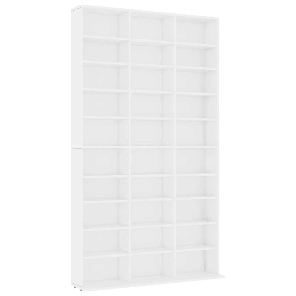 CD Cabinet White 102x16x177.5 cm Engineered Wood 801778