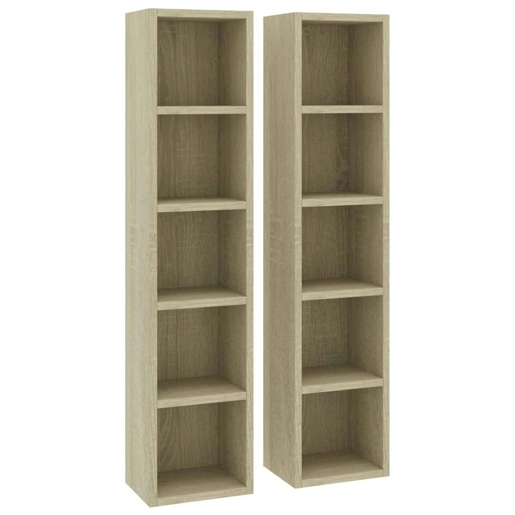 CD Cabinets 2 pcs Sonoma Oak 21x16x93.5 cm Engineered Wood 802699