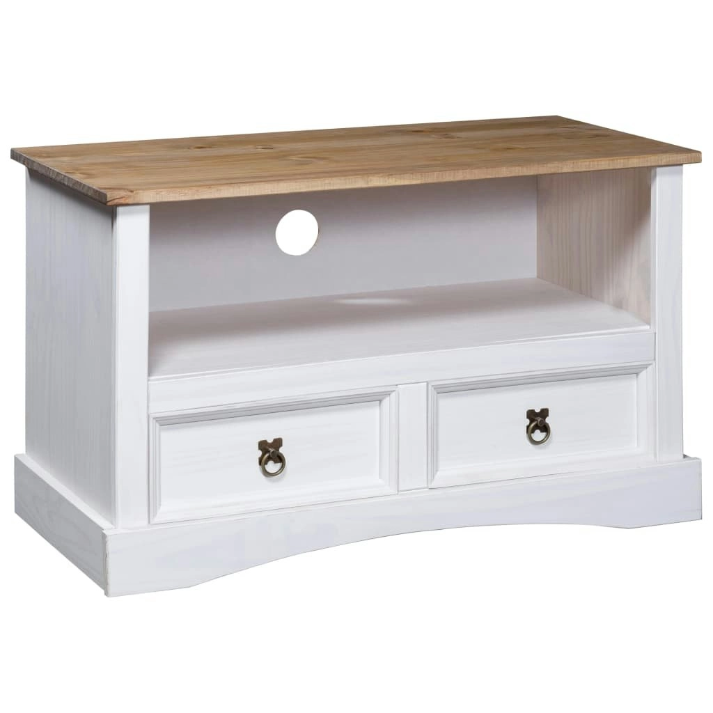 TV Cabinet Mexican Pine Corona Range White 91x43x56 cm 282628