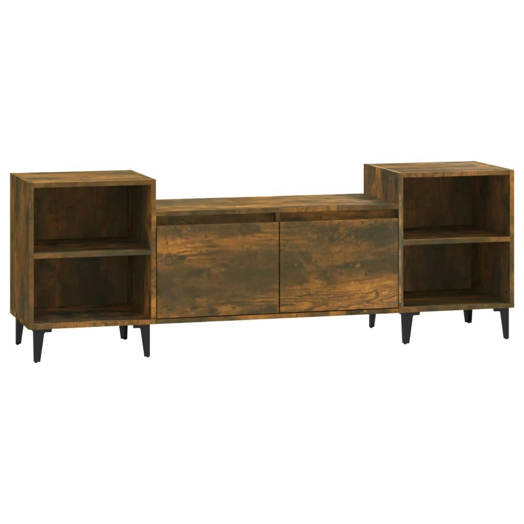 TV Cabinet Smoked Oak 160x35x55 cm Engineered Wood 821201