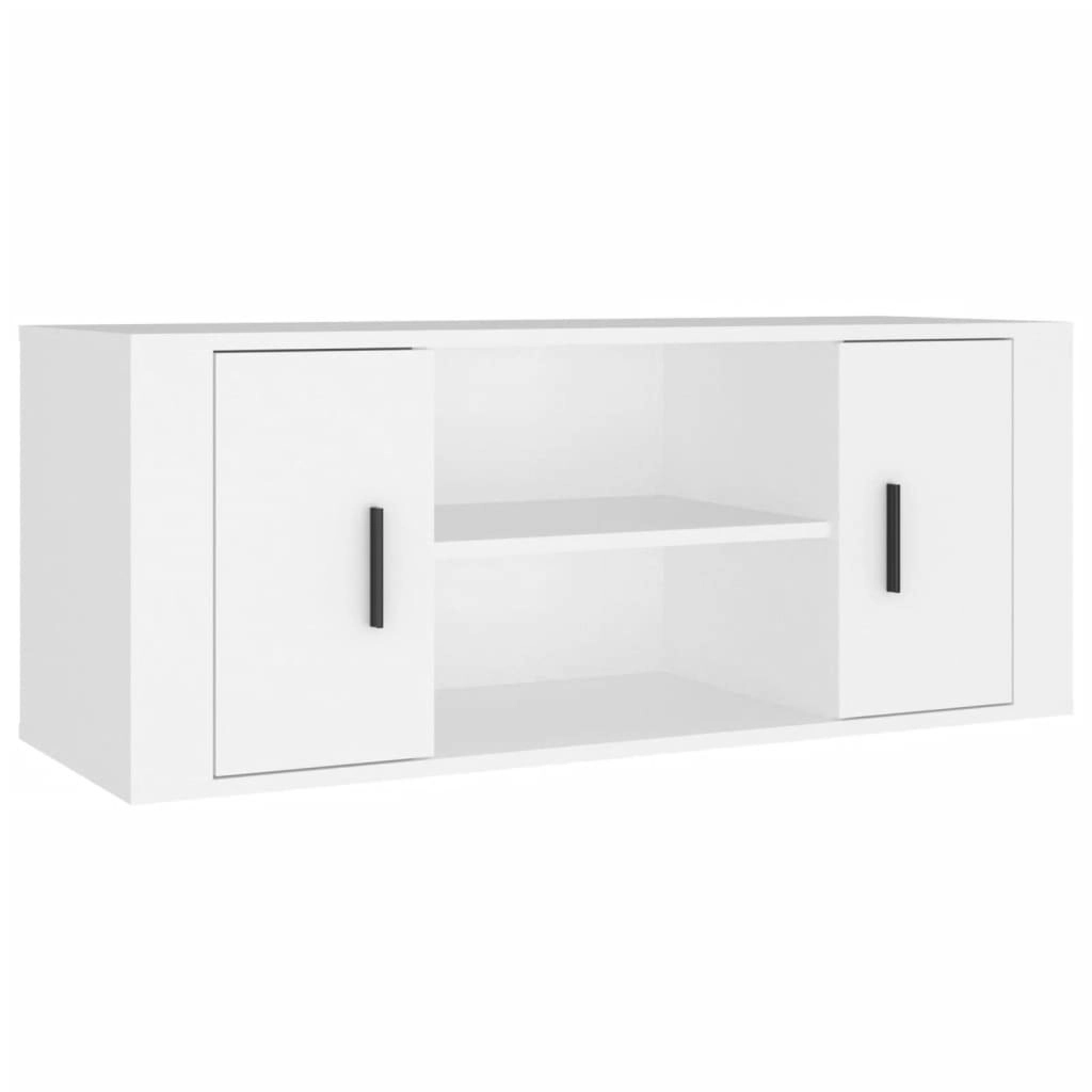 TV Cabinet White 100x35x40 cm Engineered Wood 823091