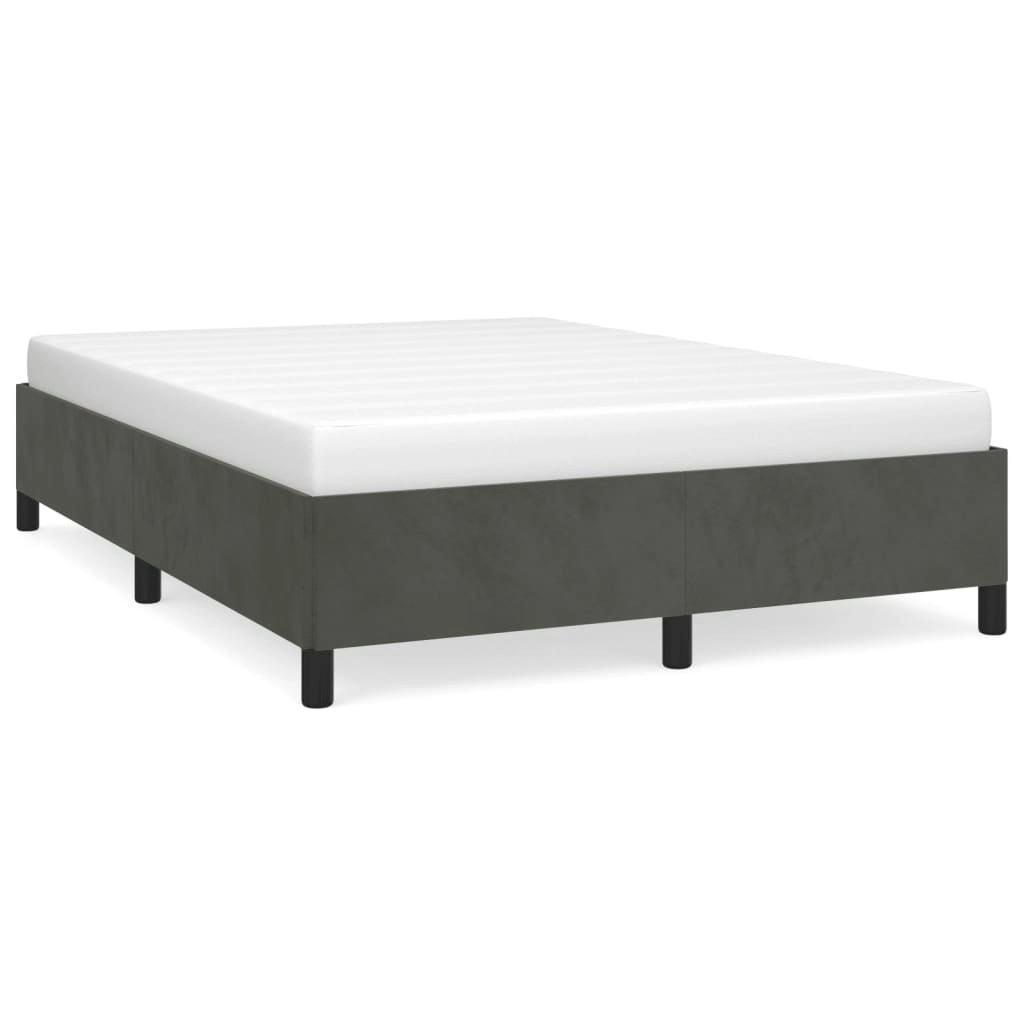 Bed Frame Dark Grey 153x203 cm Queen Size Velvet 347358