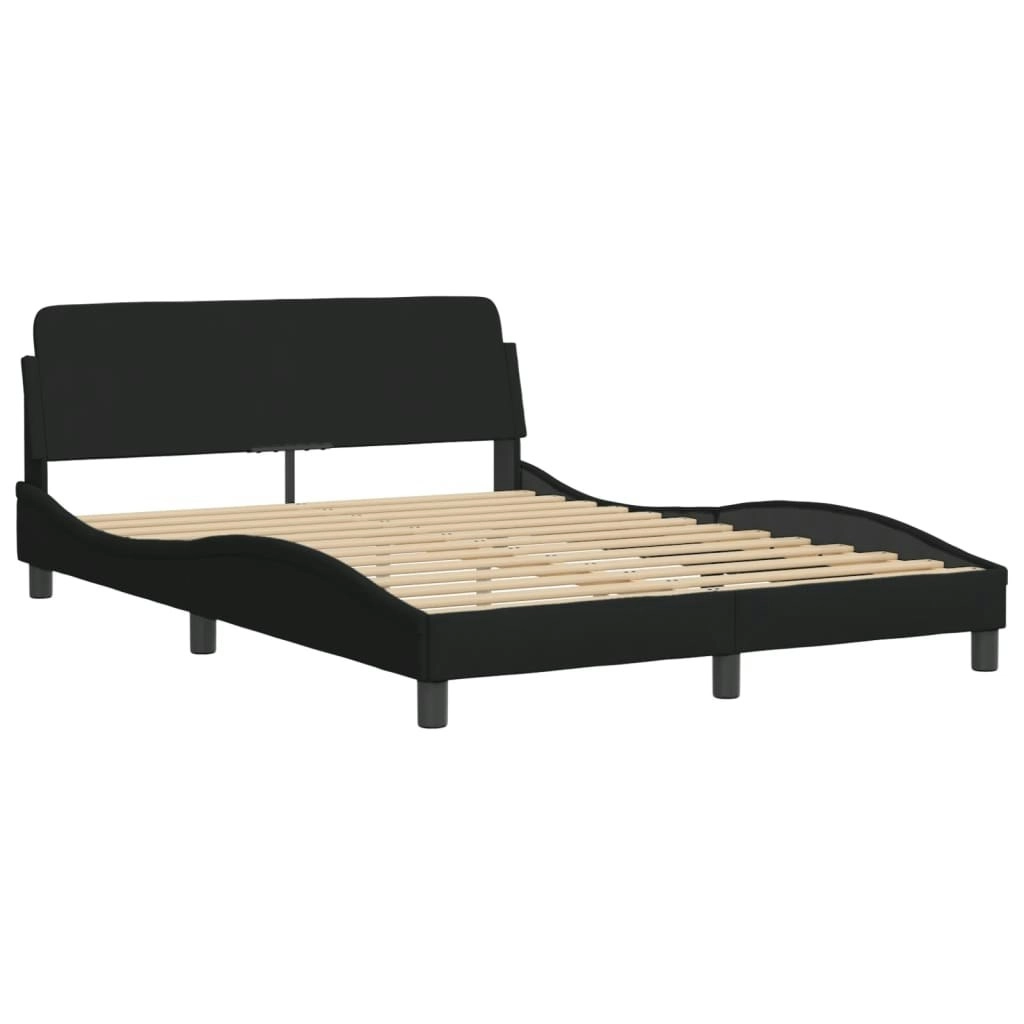 Bed Frame without Mattress Black 137x187 cm Double Fabric 373281