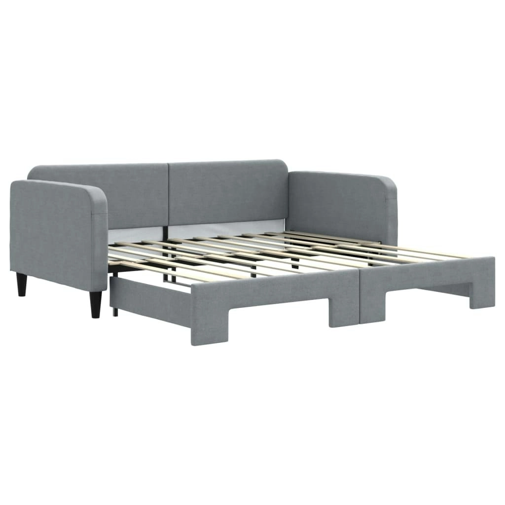 Daybed with Trundle without Mattress Light Grey 90x190 cm 3196826