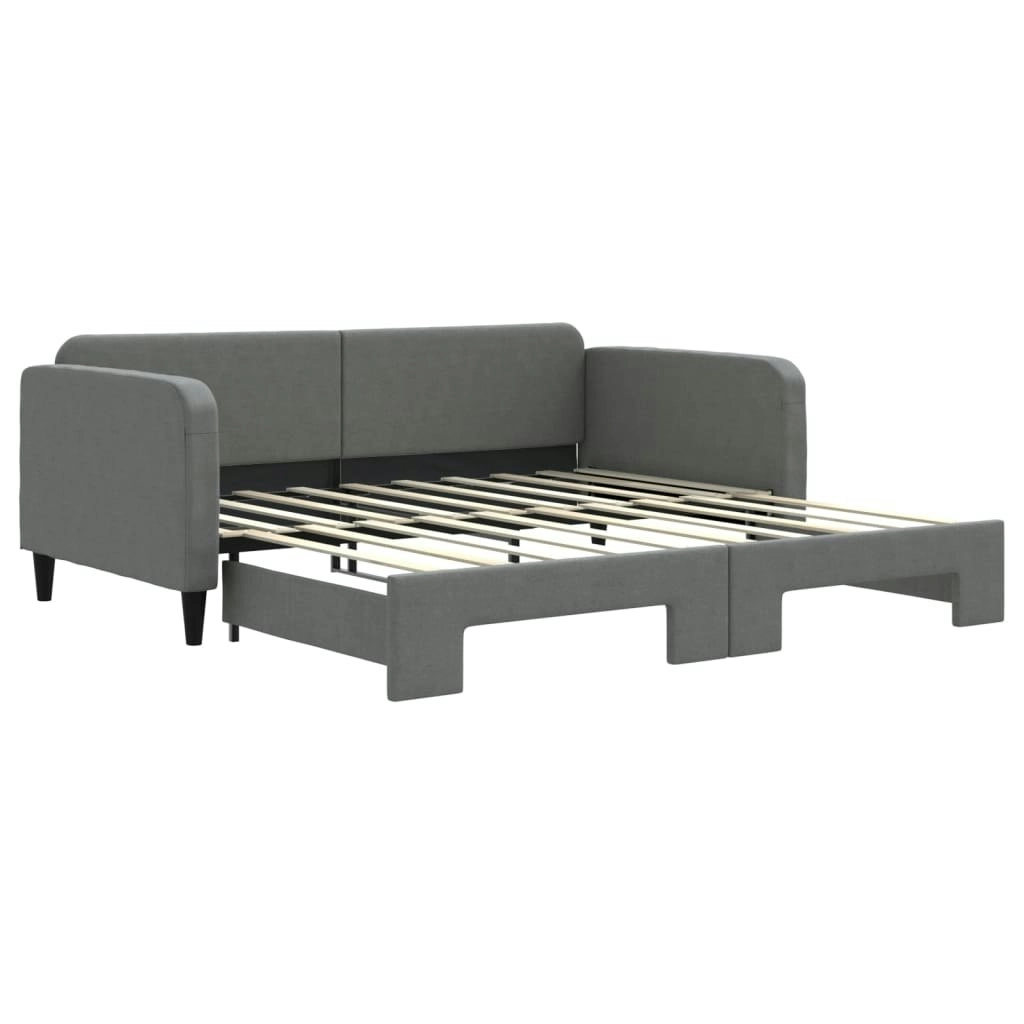 Daybed with Trundle without Mattress Dark Grey 90x190 cm 3196827