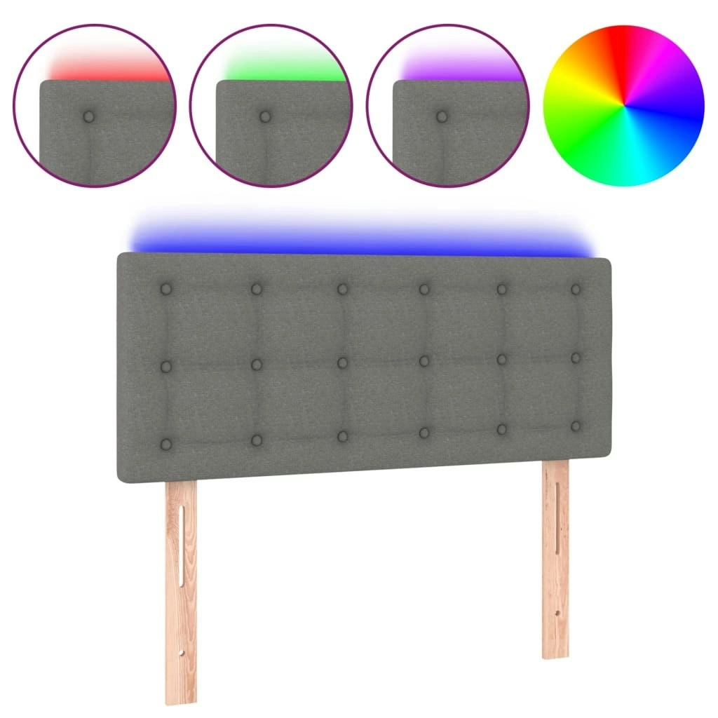 LED Headboard Dark Grey 100 cm Fabric 3122037