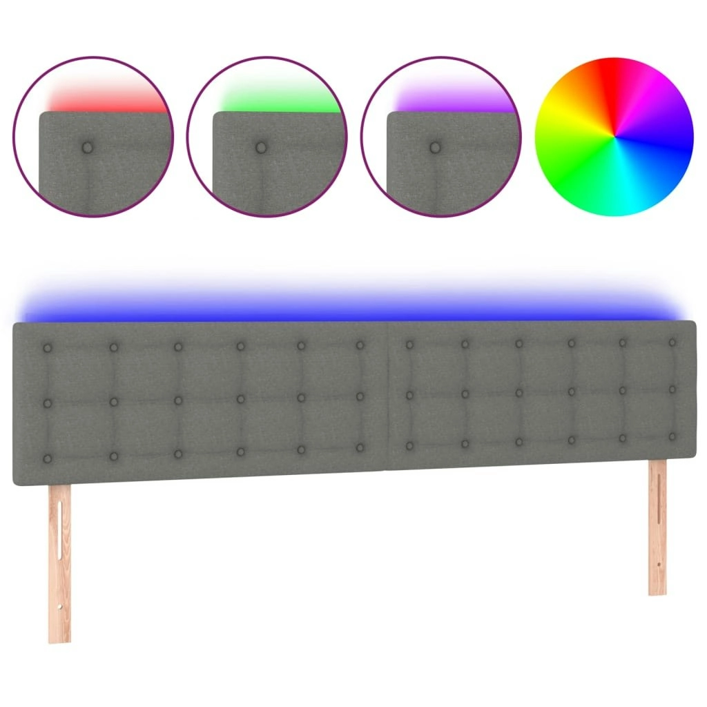 LED Headboard Dark Grey 160 cm Fabric 3122053