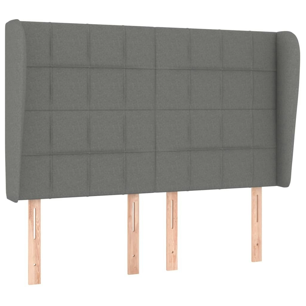 Headboard with Ears Dark Grey 147 cm Fabric 3117955