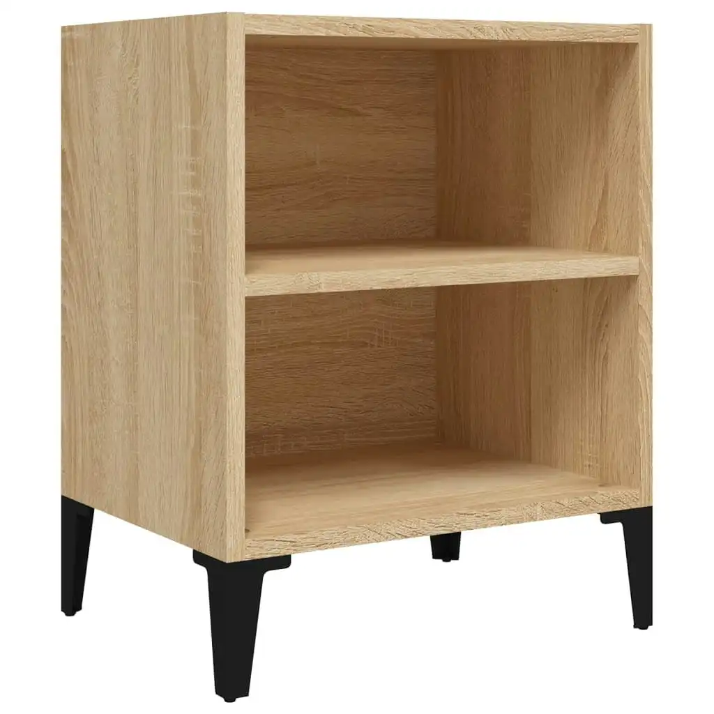 Bed Cabinet with Metal Legs Sonoma Oak 40x30x50 cm 805803