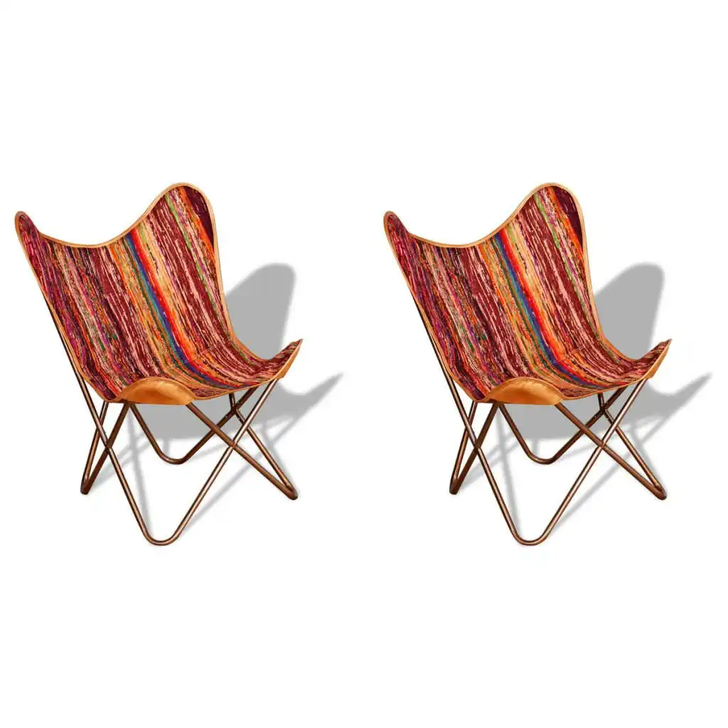 Butterfly Chairs 2 pcs Multicolour Chindi Fabric 278750