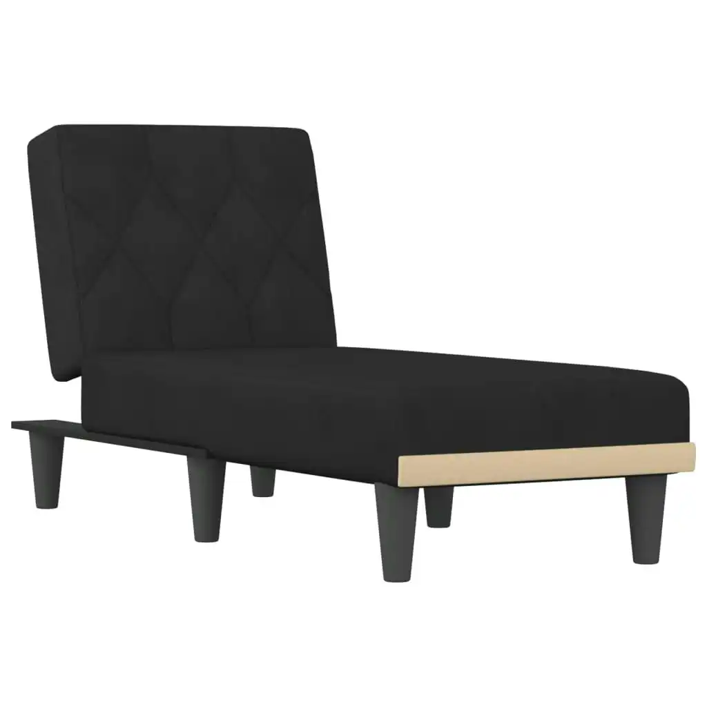 Chaise Longue Black Velvet 352863