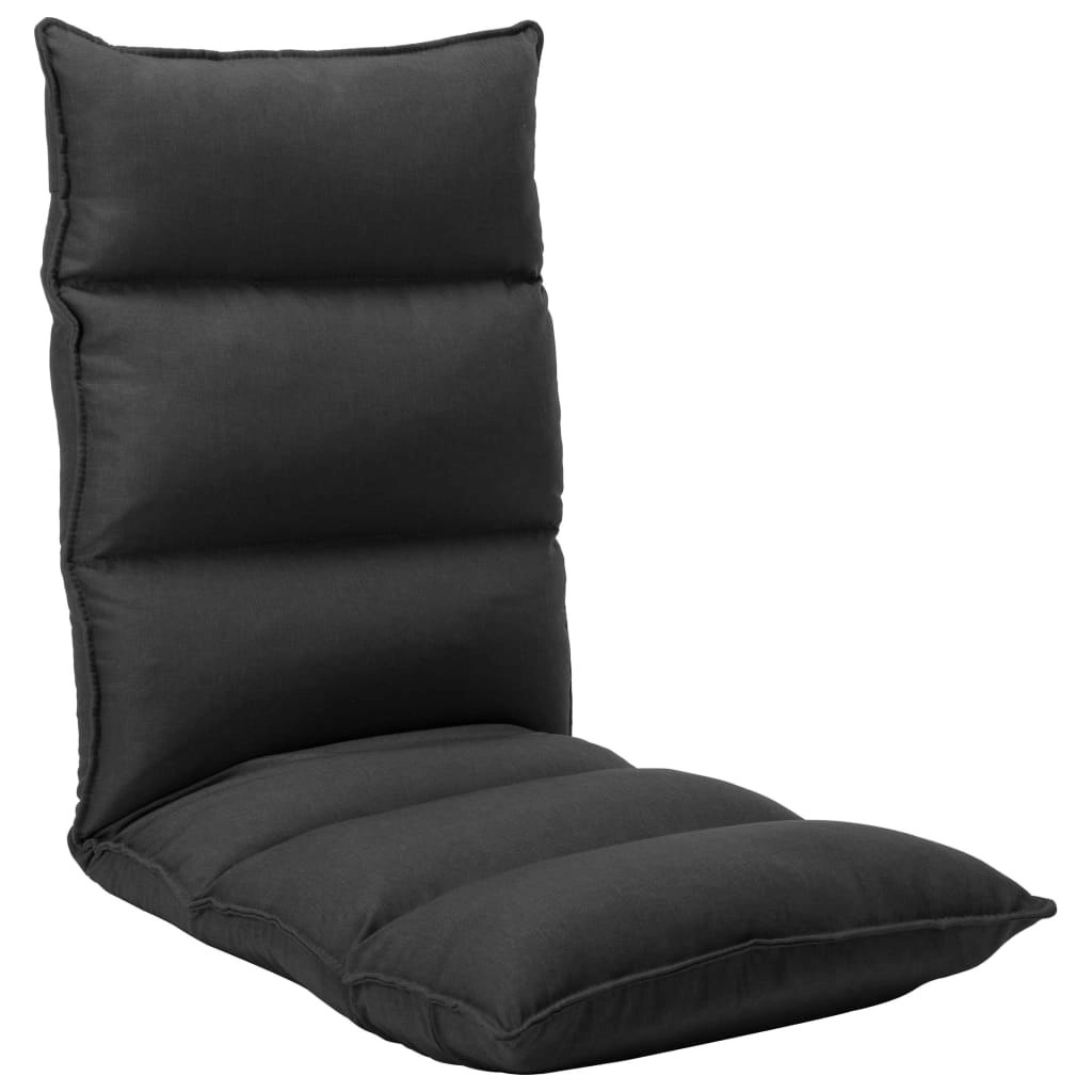 Folding Floor Chair Black Fabric 325241