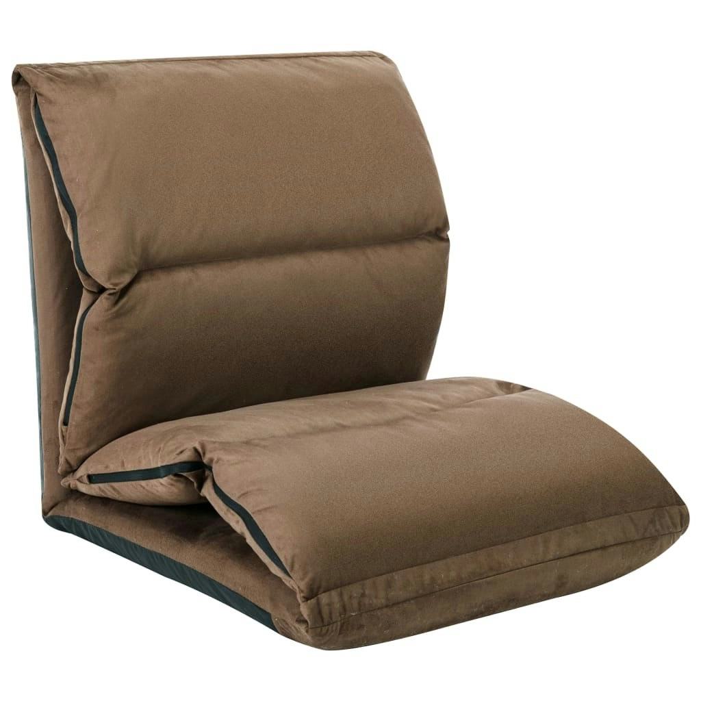 Folding Floor Chair Taupe Microfibre 325259