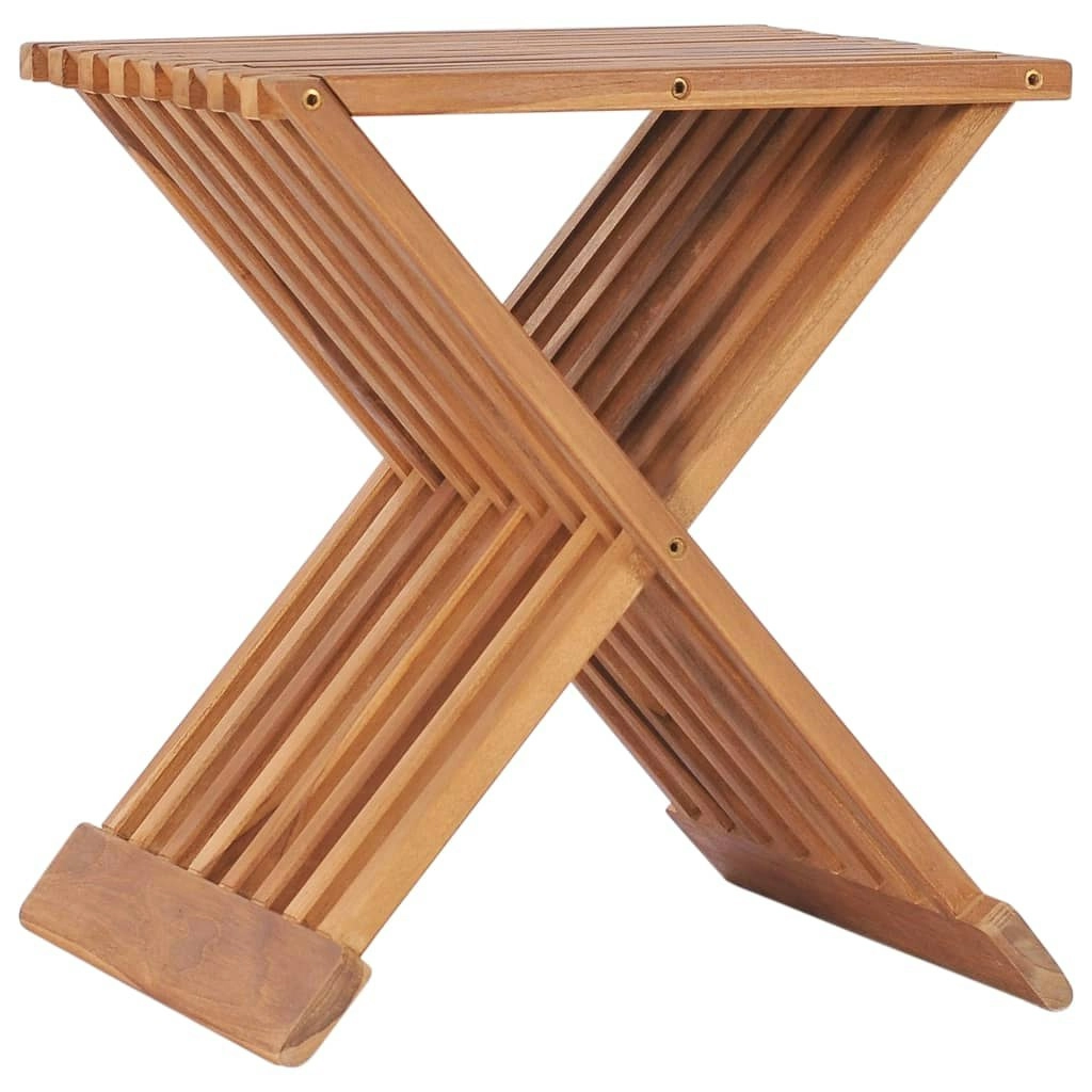 Folding Stool 40x32x45 cm Solid Teak Wood 48992