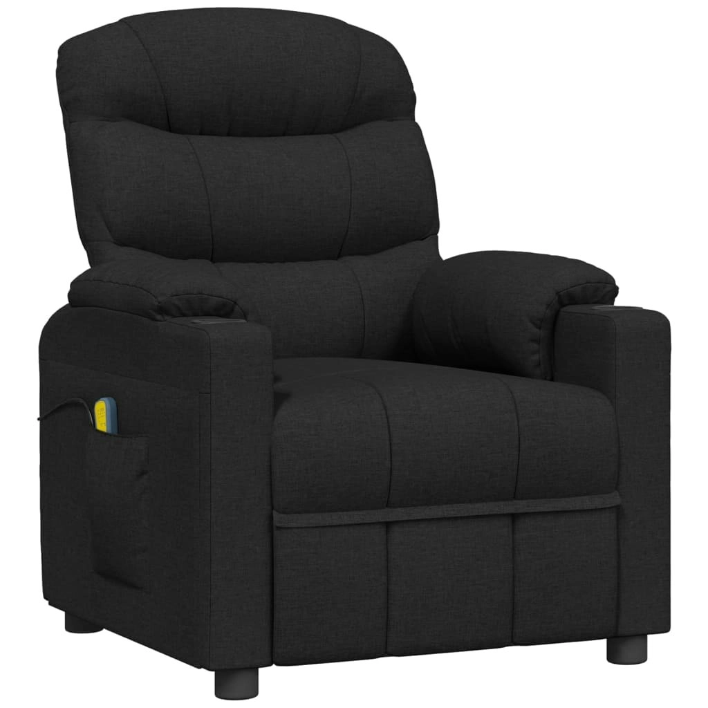 Massage Chair Black Fabric 348084