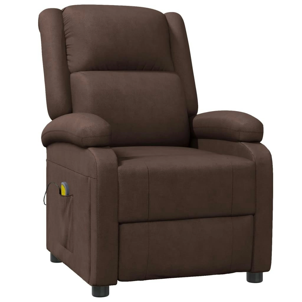 Massage Chair Brown Faux Leather 348463