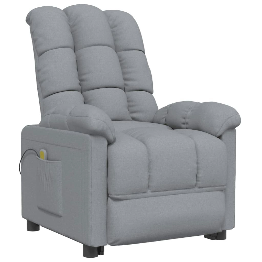 Massage Chair Light Grey Fabric 342733