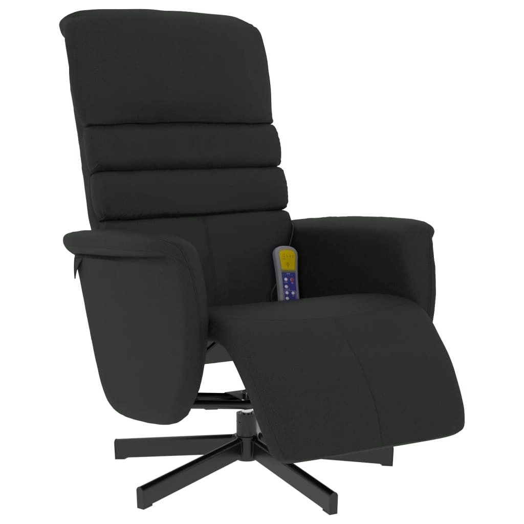 Massage Recliner Chair with Footrest Black Faux Leather 356710