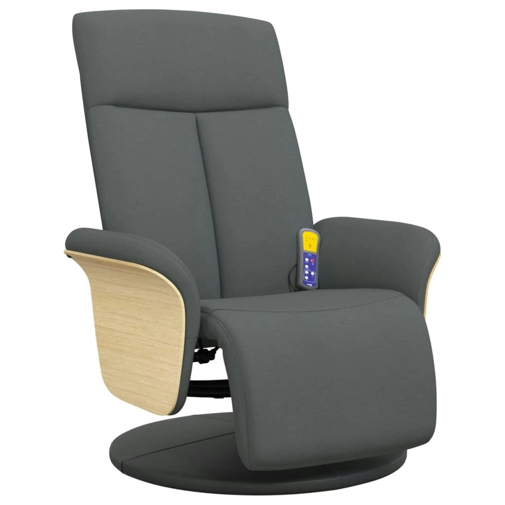 Massage Recliner Chair with Footrest Dark Grey Fabric 356534