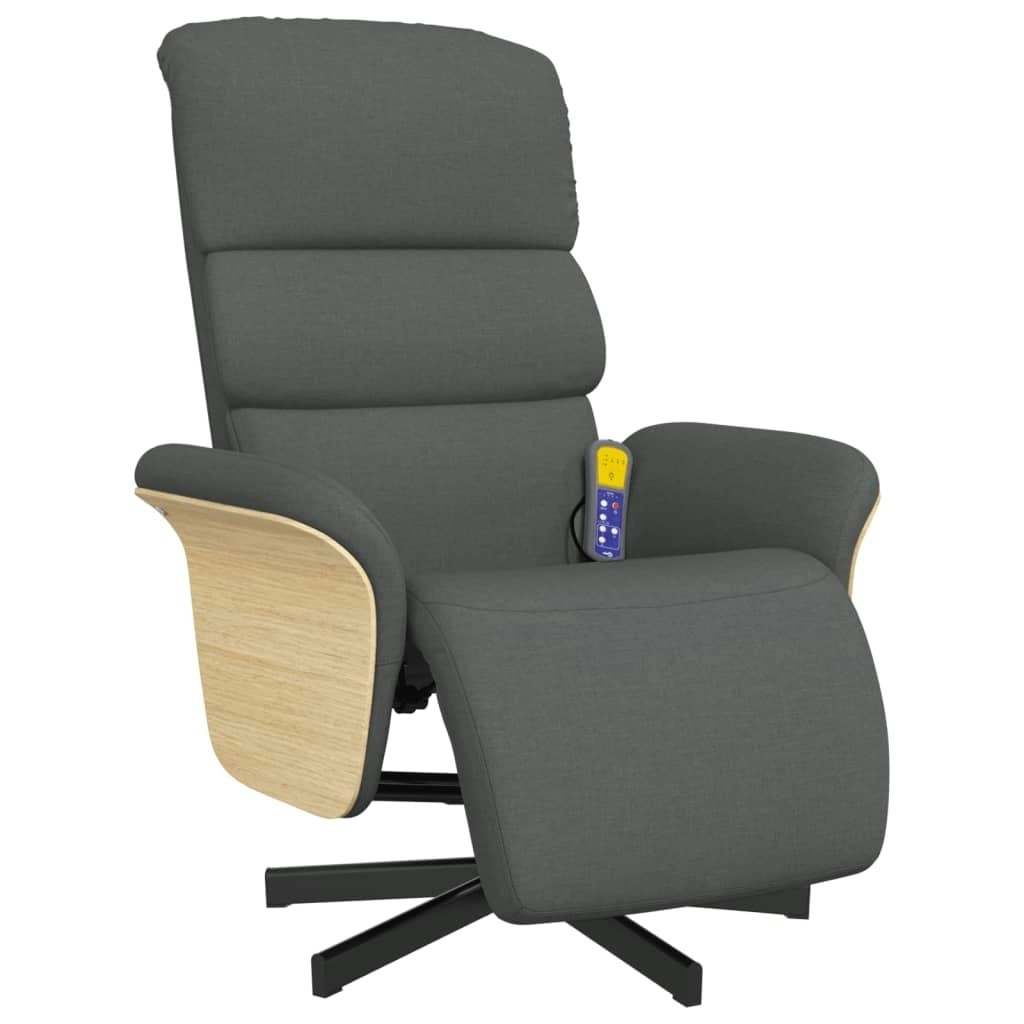 Massage Recliner Chair with Footrest Dark Grey Fabric 356614