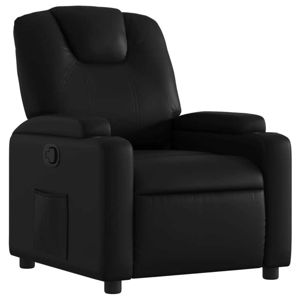 Recliner Chair Black Faux Leather 3205976