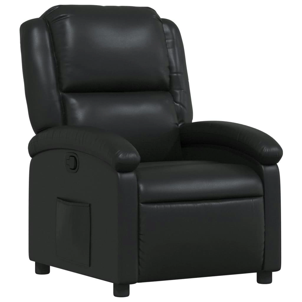 Recliner Chair Black Faux Leather 371775