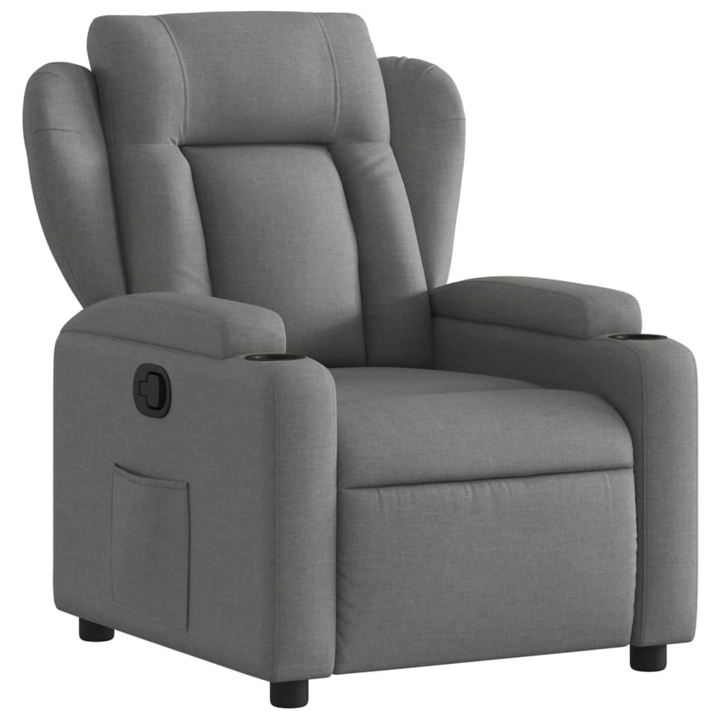 Recliner Chair Dark Grey Fabric 3205565