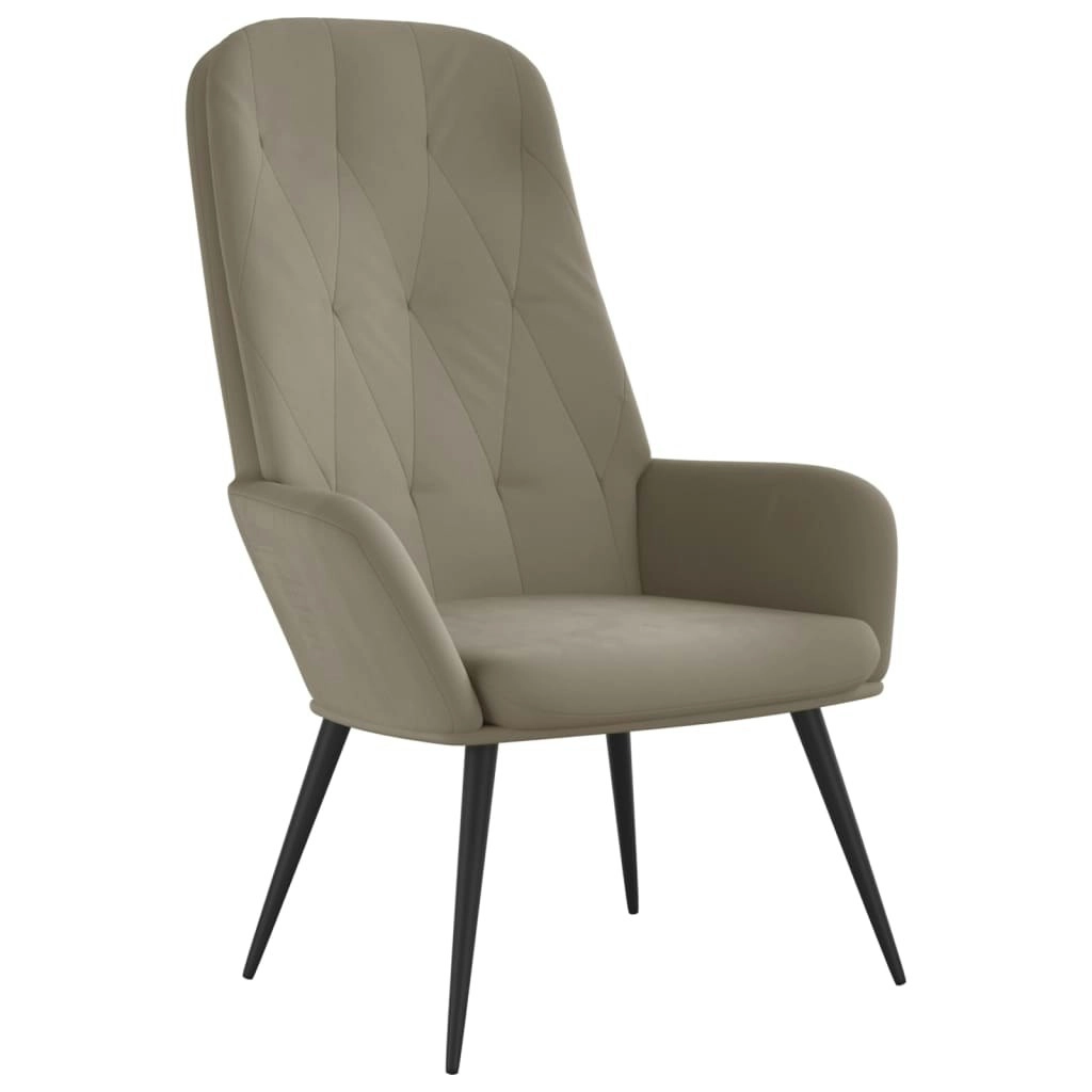 Relaxing Chair Light Grey Velvet 341194