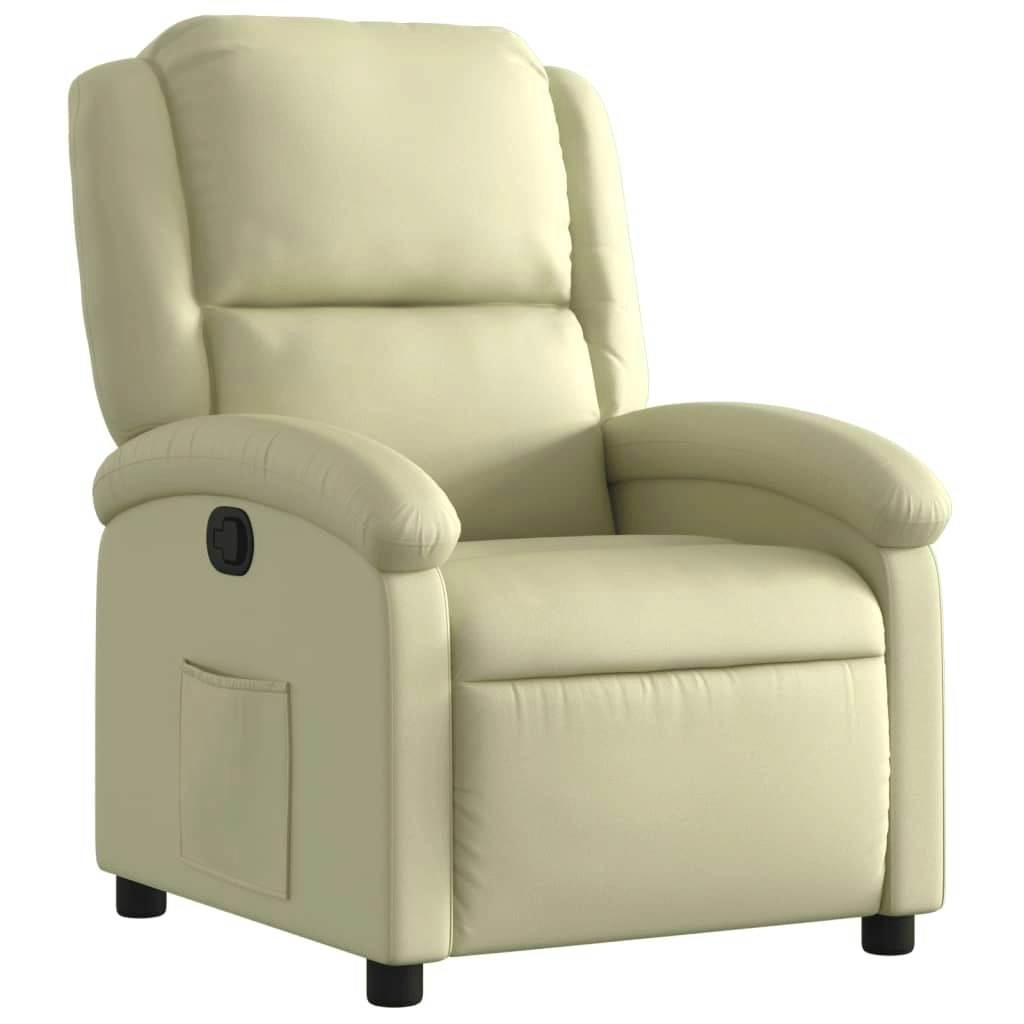 Recliner Chair Cream Real Leather 3205469